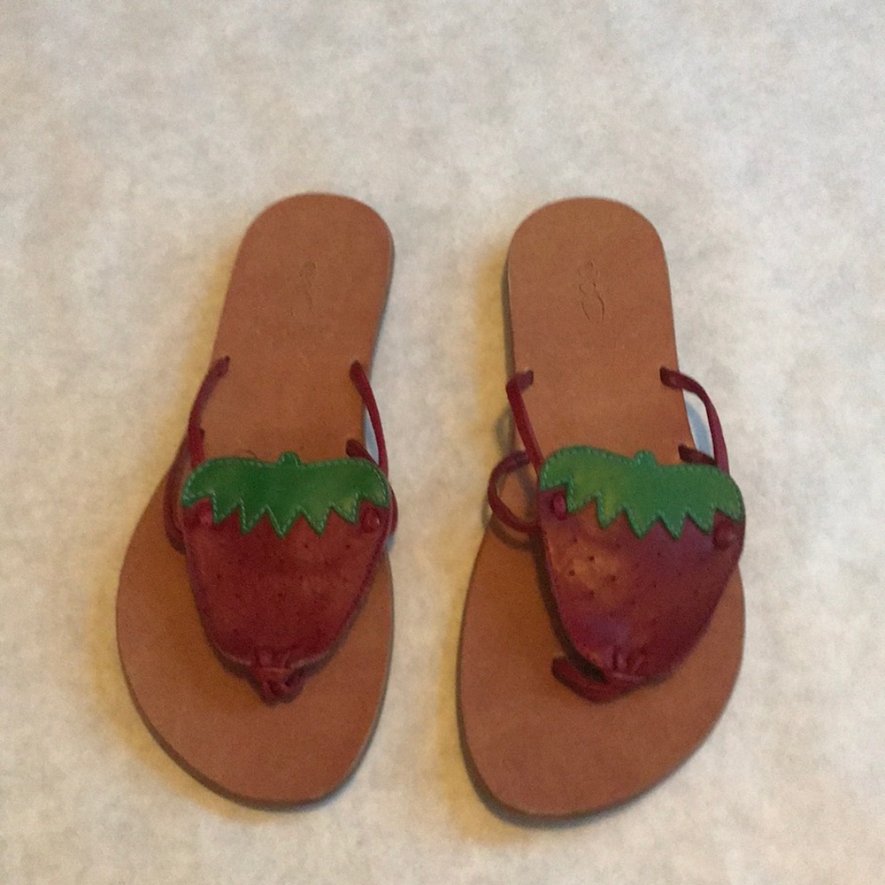 Anthropologie Jennifer Swii strawberry sandals